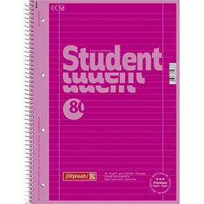 Brunnen 1067927126 Colour Code Student Notepad (A4 Ruled  line Style 27  90Â g/mÂ²  80Â Pages) Pink