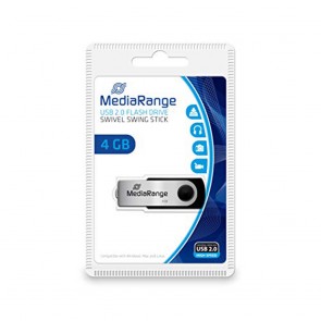 MediaRange MR907 Flexi USB Stick 4GB 15MB/s USB 2.0 black-silver