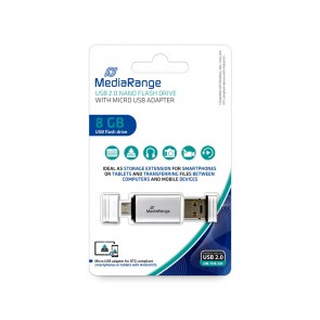 MediaRange MR930 OTG USB Stick 8GB USB mobile 2IN1 silver