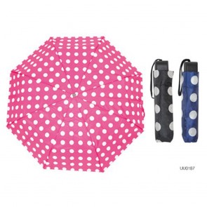 KS Brands UU0187 Ladies Penny Spot Assorted Colours 3 Section Supermini Umbrella